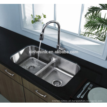 32 polegadas American cUPC aço Inoxidável Undermount Low Divider Kitchen Sink com dupla tigela